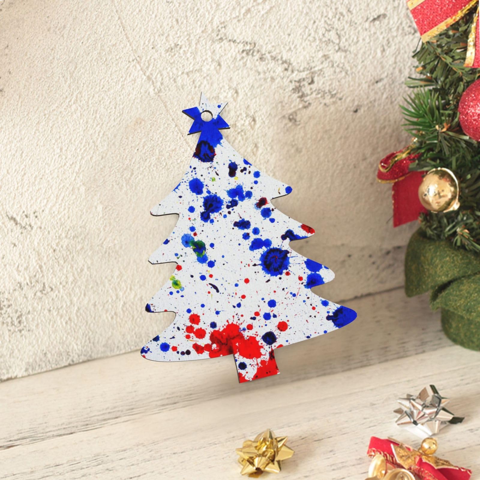 Kit De Décoration De Noël à Peindre Soi-même - 8 Ornements En Bois + Peintures Et Pinceaux - Activité Créative Pour Famille Et Enfants