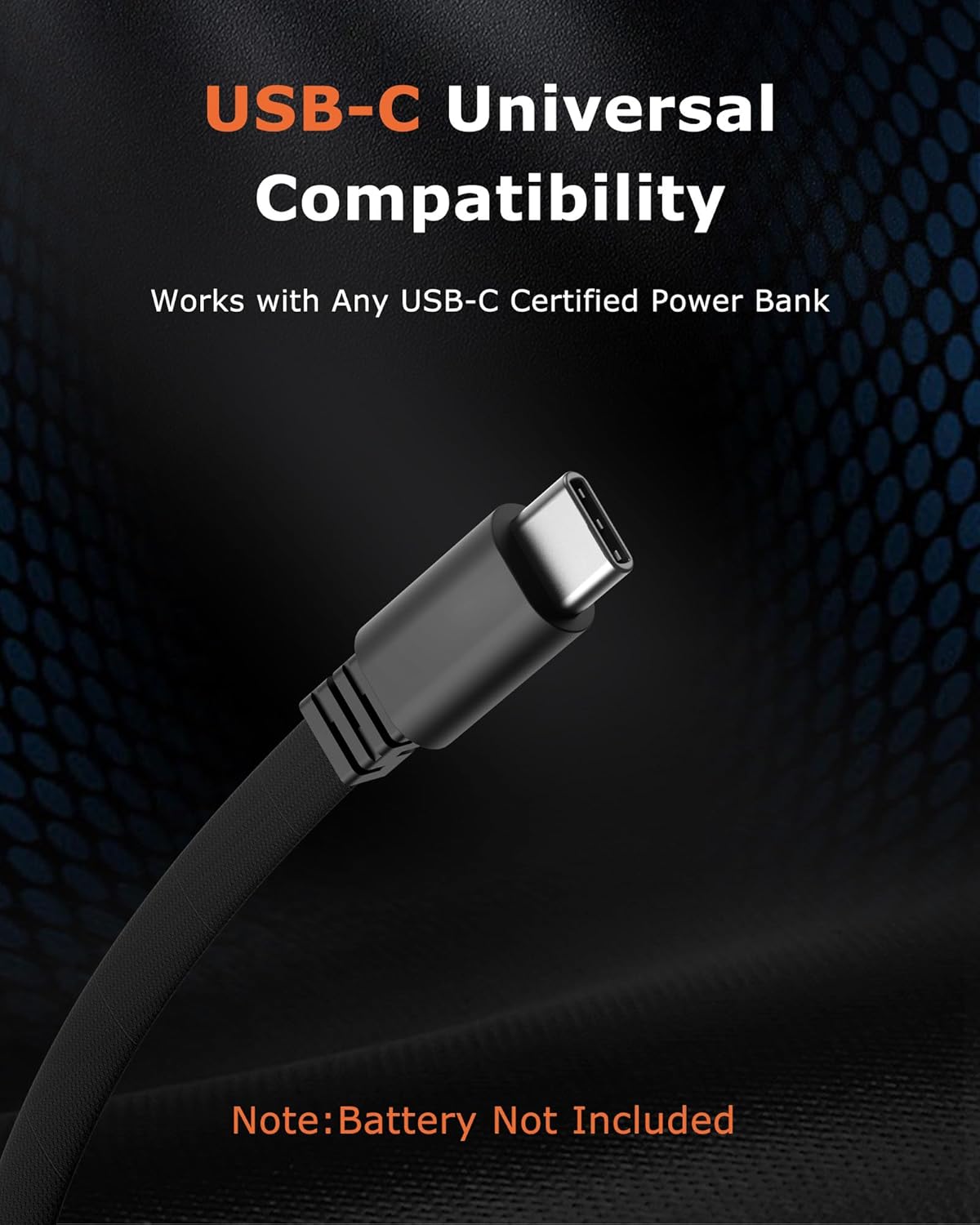 Venustas Men's Heated Vest, 9V USB-C Heated Vest Compatible with Most USB-C Output Power Banks (Battery Not Included) - Image 4