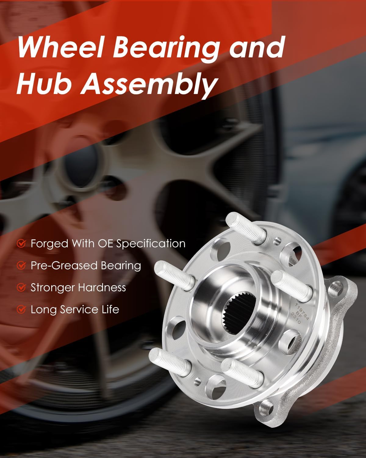 cciyu Wheel Hub Bearing Assembly 2pcs Front Left Right 5 lugs Non-ABS 513409 BR930946 for Hyundai Santa Fe 2015-2019,for Hyundai Santa Fe XL 2016-2019,for Kia Sorento 2016-2020 Wheel Hubs
