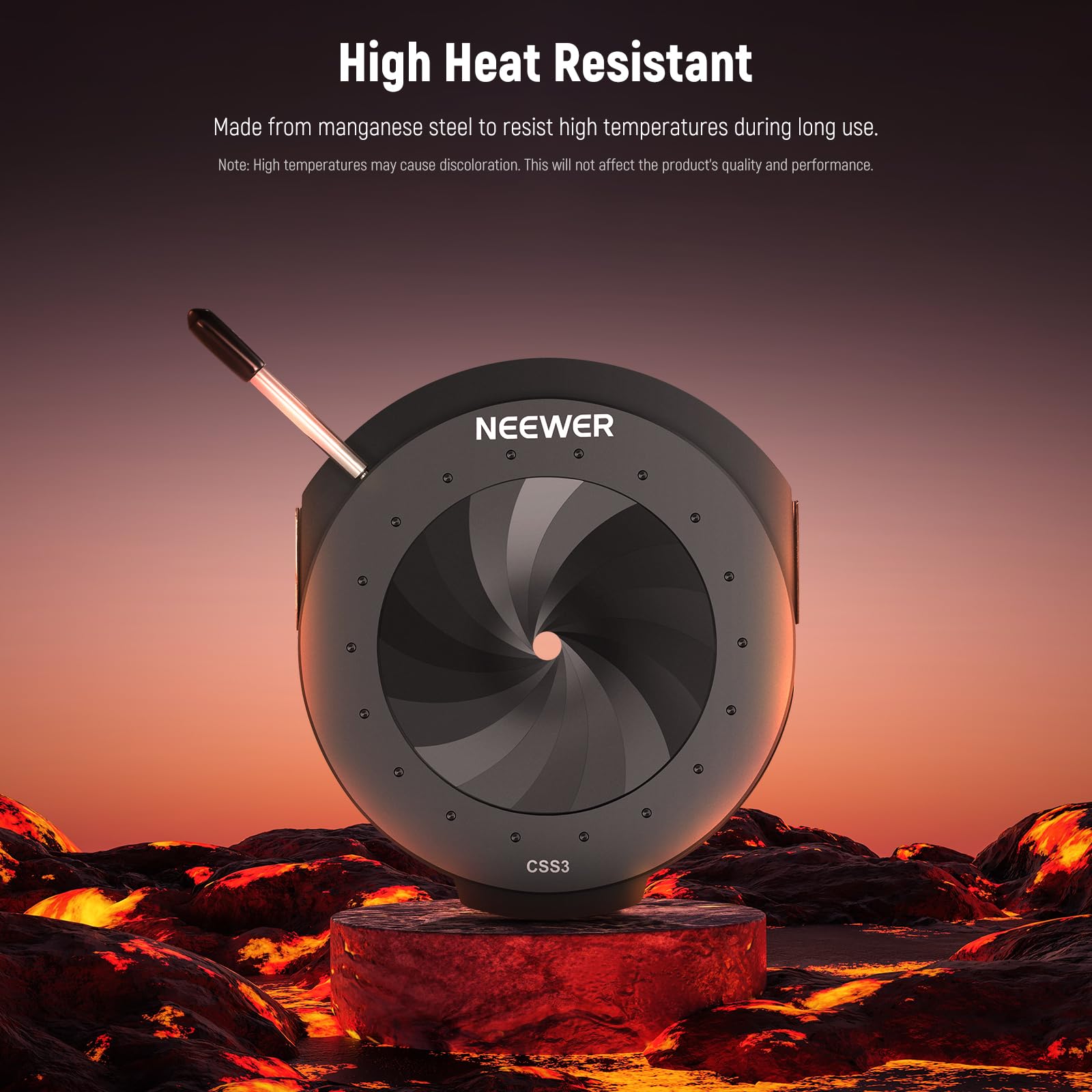NEEWER Obturateur à Diaphragme pour Projecteur LS-300, Diaphragme à Lame à Ouverture Réglable de 5 à 60mm, Résistant à la Chaleur, pour Éclairage Continu de Studio, Contrôle de Spot Vidéo LED, CSS3