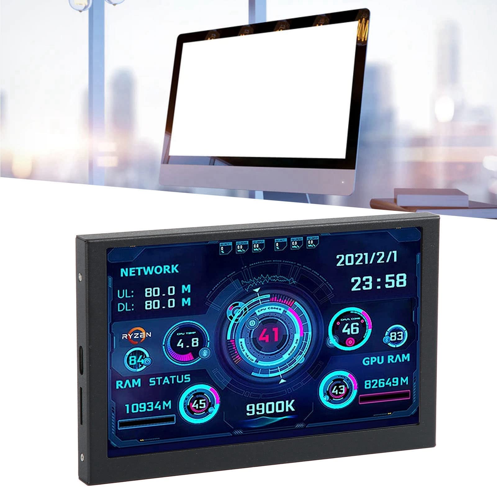 5 Zoll Computer Temperaturmonitor, PC CPU GPU RAM Datenmonitor für