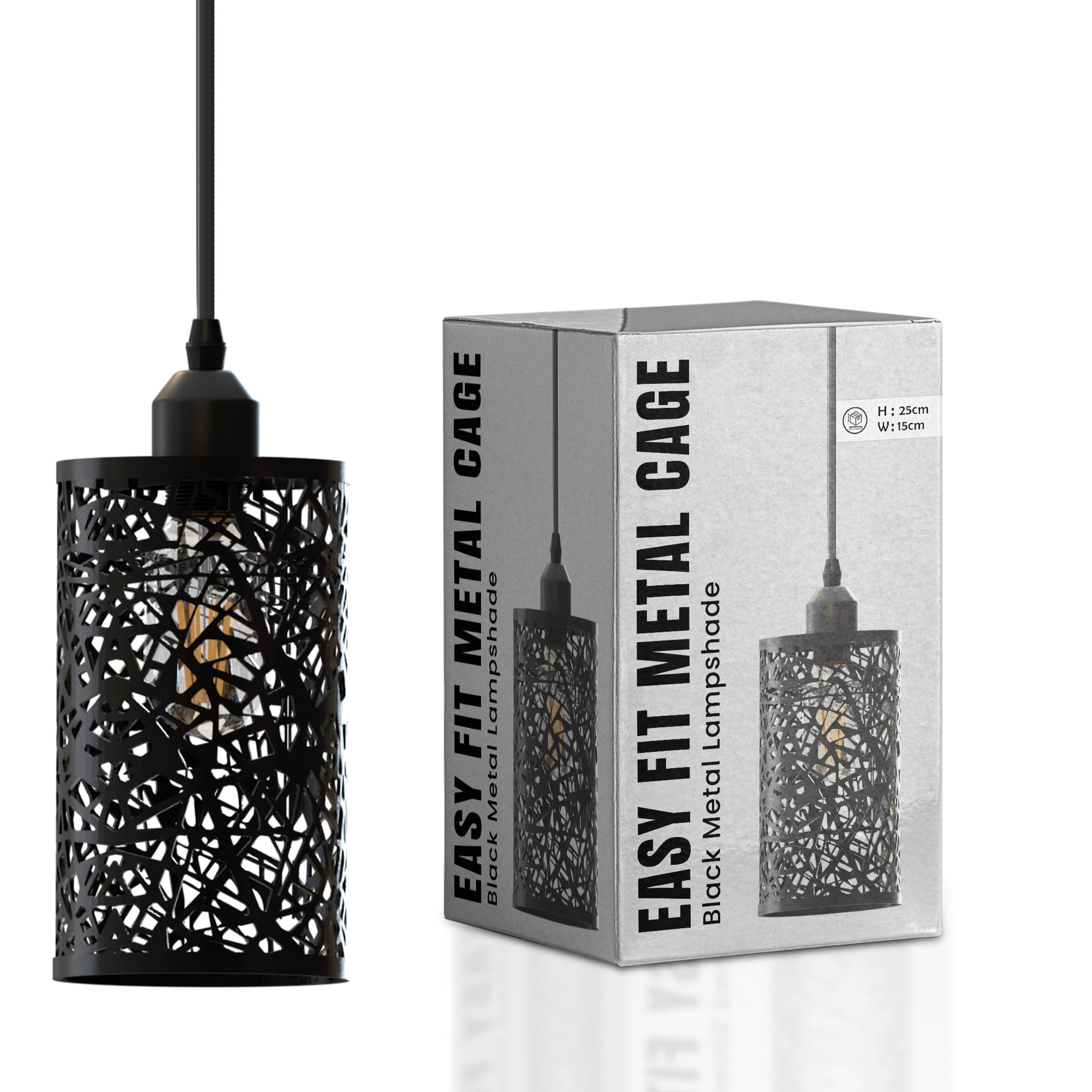 Ceiling Light Shade Metal Pendant Light Shade Ceiling Light Fitting Ceiling lamp Shades Industrial Ceiling Lights lampshade for Kitchen Light Ceiling lamp (Black 3 - Pattern 7)