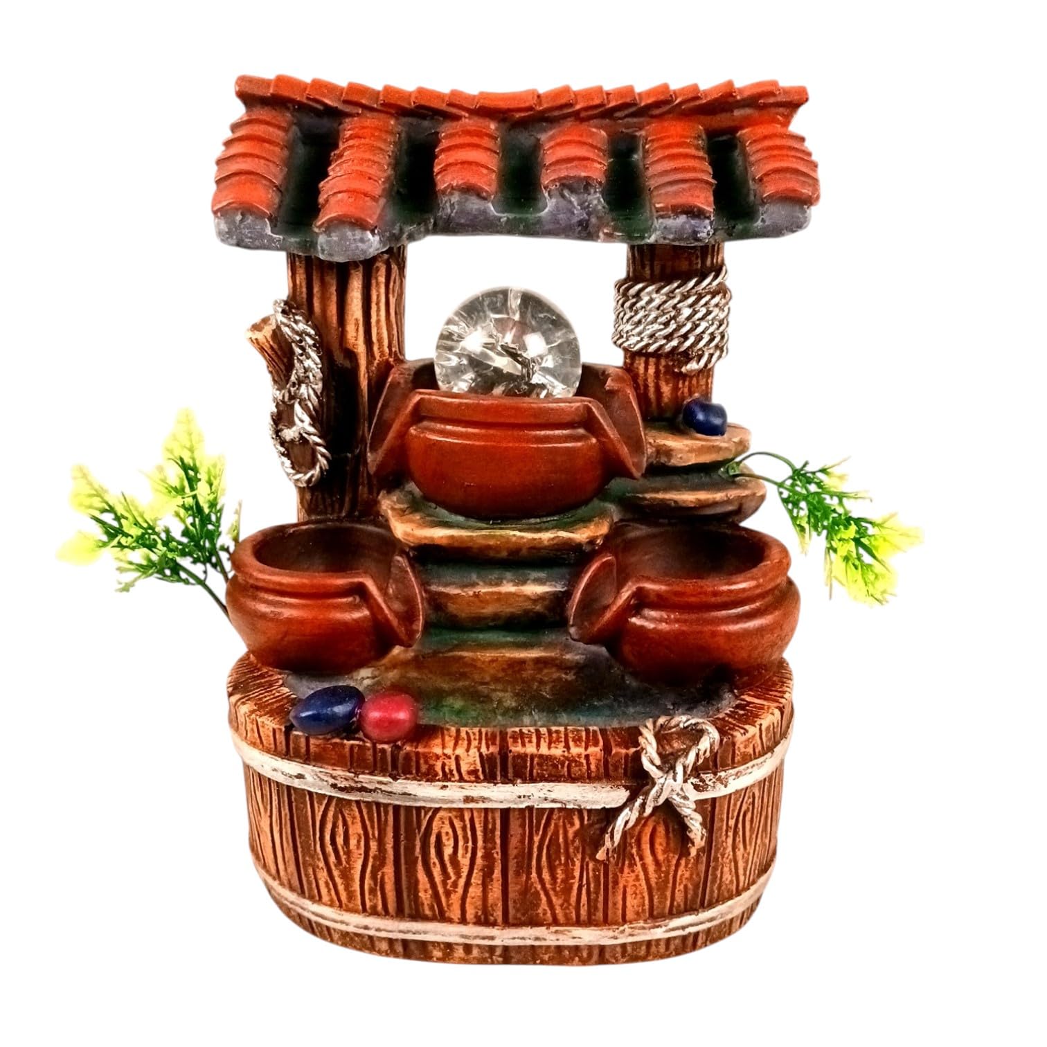 Apka Mart The Online Shop Indoor Water Fountain with LED Lights | Decoration Table Waterfall Cum Showpiece - for Vastu, Table, Office, Living Room, Home Decor & Gifts - 10 Inch-image-40