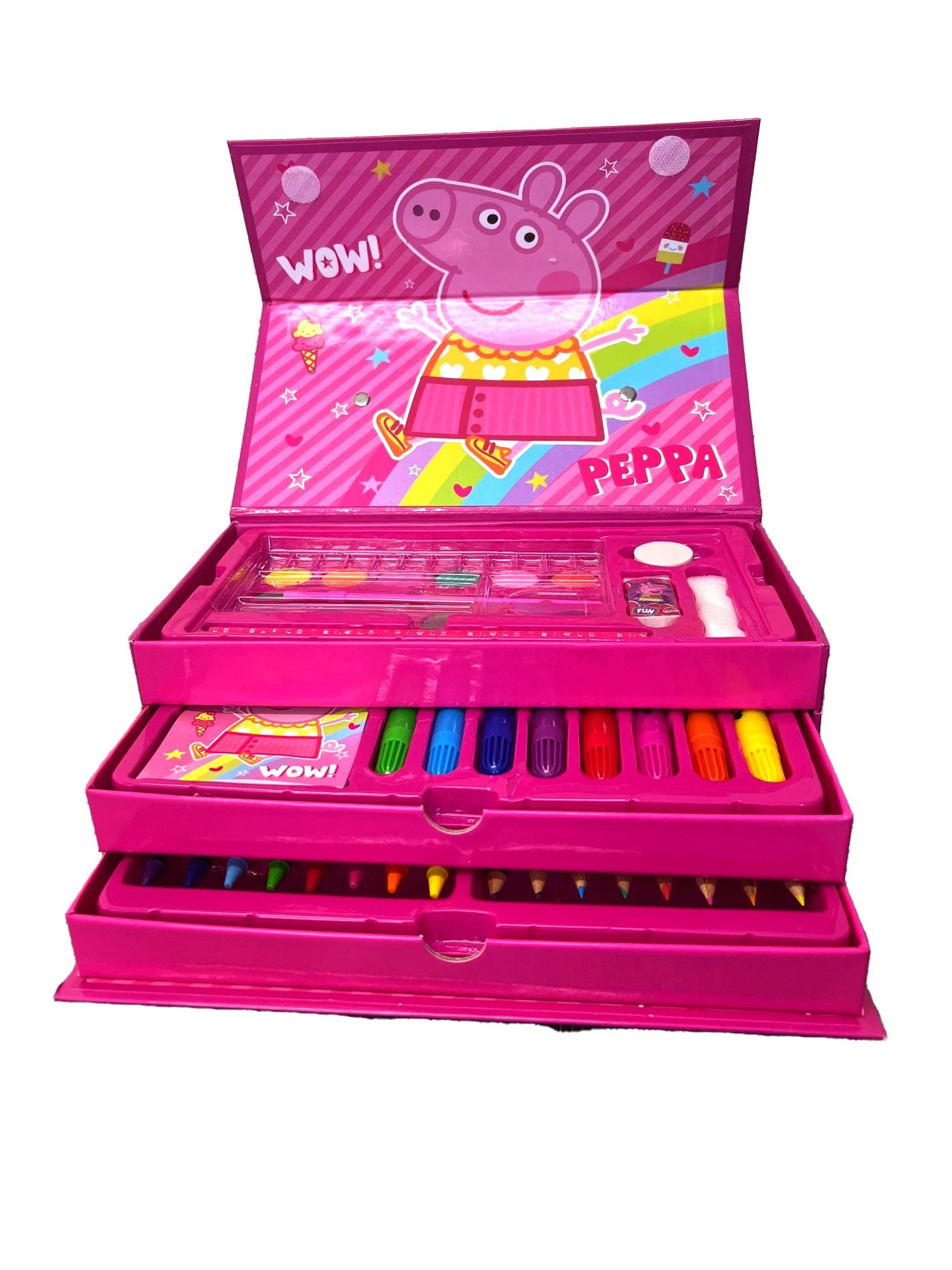 Amazon.co.jp: Peppa Pig アートケース 52点 塗り絵セット キャリー