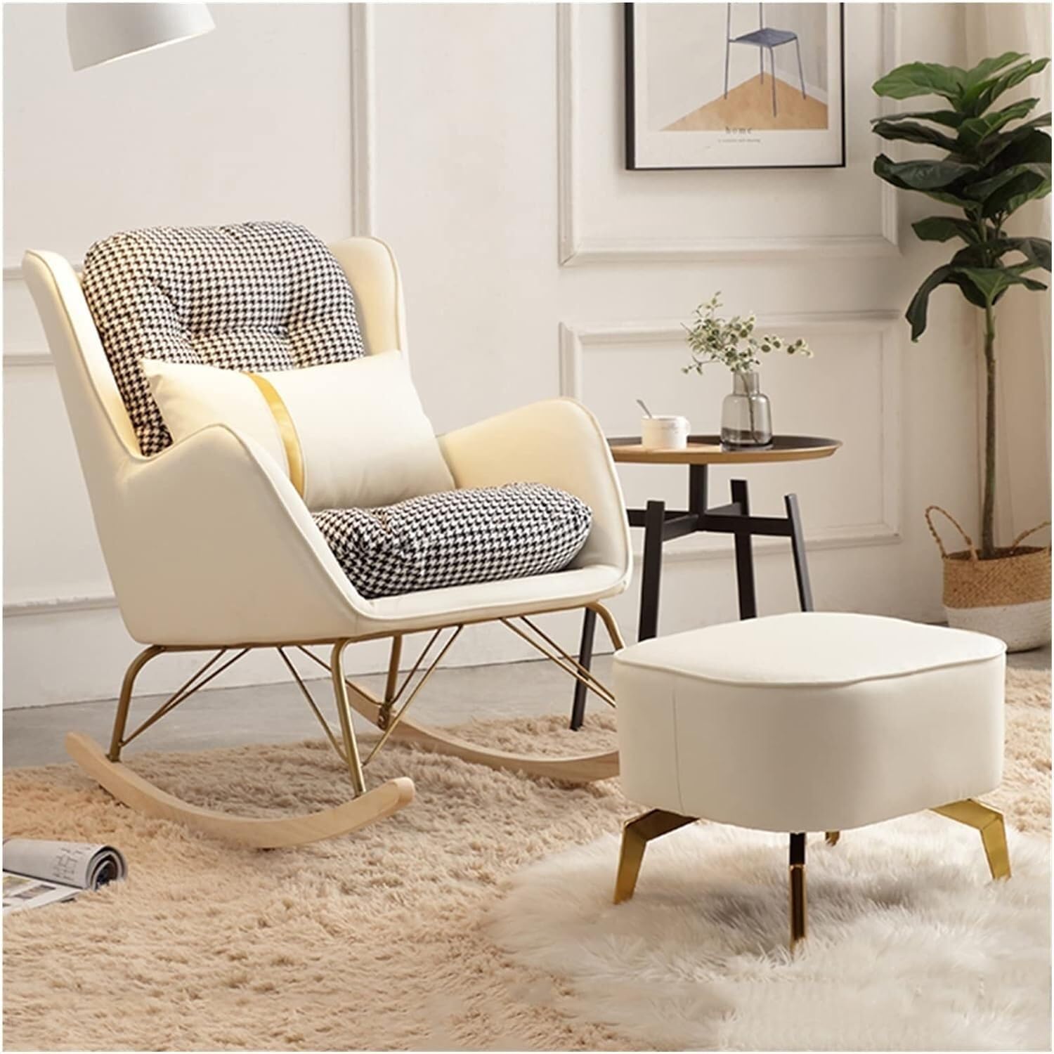 Chaise à bascule et dossier haut pour soulager les lombaires | Fauteuil rembourré