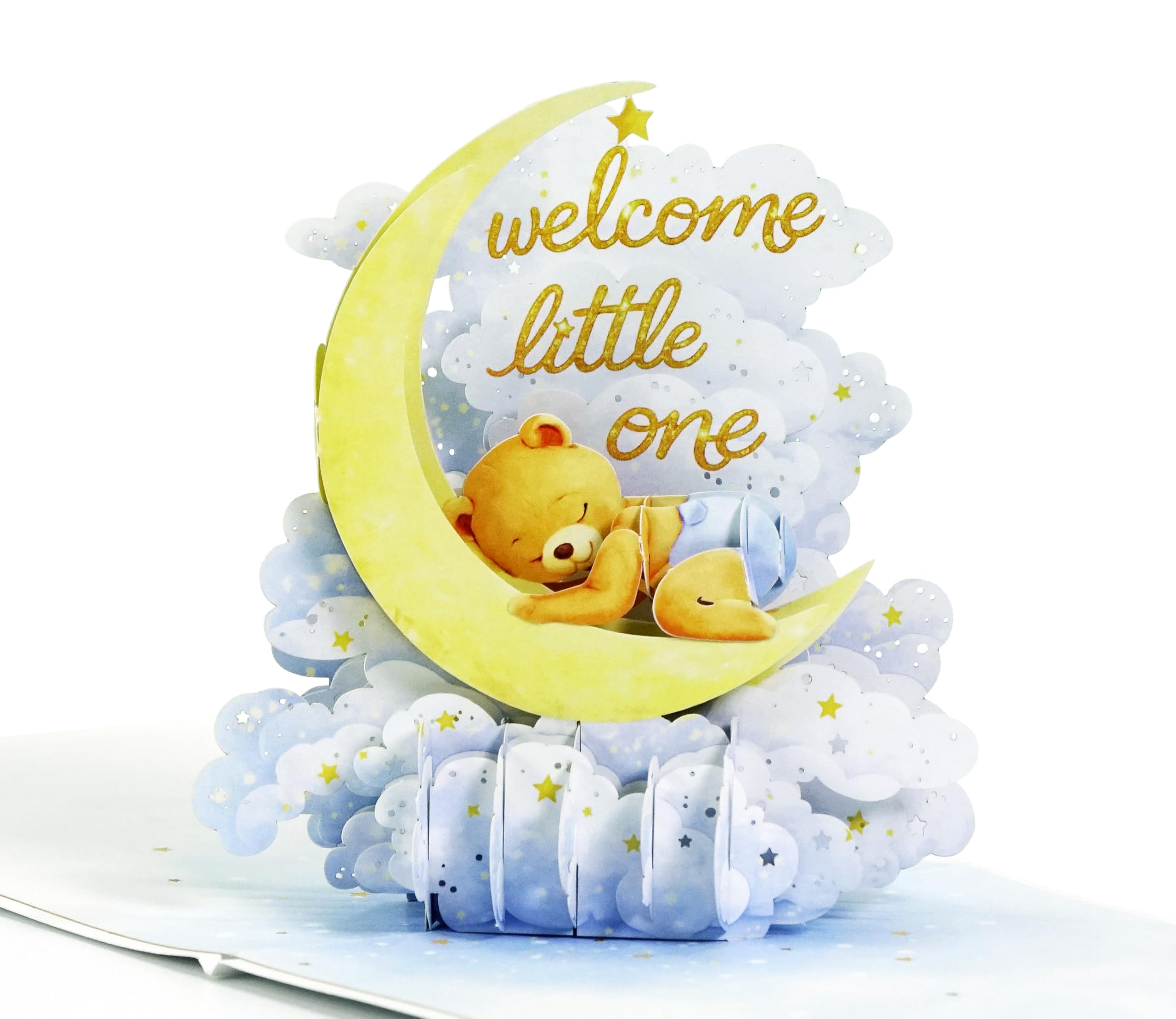 CUTPOPUP Baby Shower Pop Up Card Boy, 3D Cute Teddy Bear Greeting Card, It’s a Boy New Baby Card for Mom, Parents, Welcome Baby (Baby Boy) US8-NB019.2UK