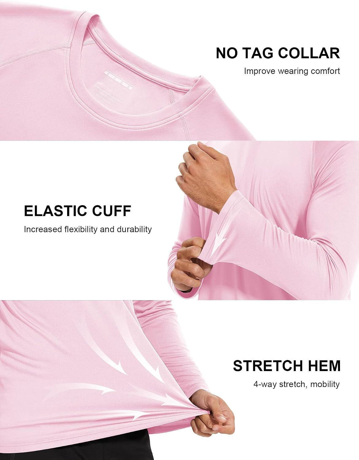 MAGCOMSEN Men's Long Sleeve Shirts UPF 50+ UV Sun Protection Athletic Shirts for Hiking Running Workout Rash Guard