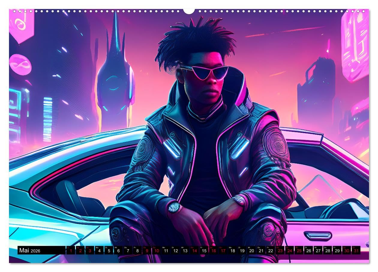 Cyberpunk (hochwertiger Premium Wandkalender 2026 DIN A2 quer), Kunstdruck in Hochglanz: Die Welt von Cyberpunk (CALVENDO Kunst)
