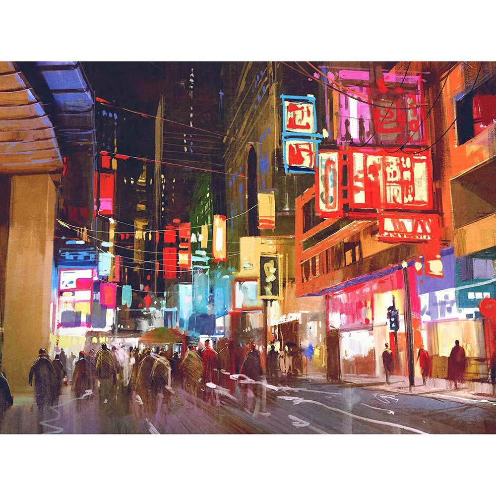 Wee Blue Coo City New York Chinatown Art Print Poster Wall Decor 12X16 Inch
