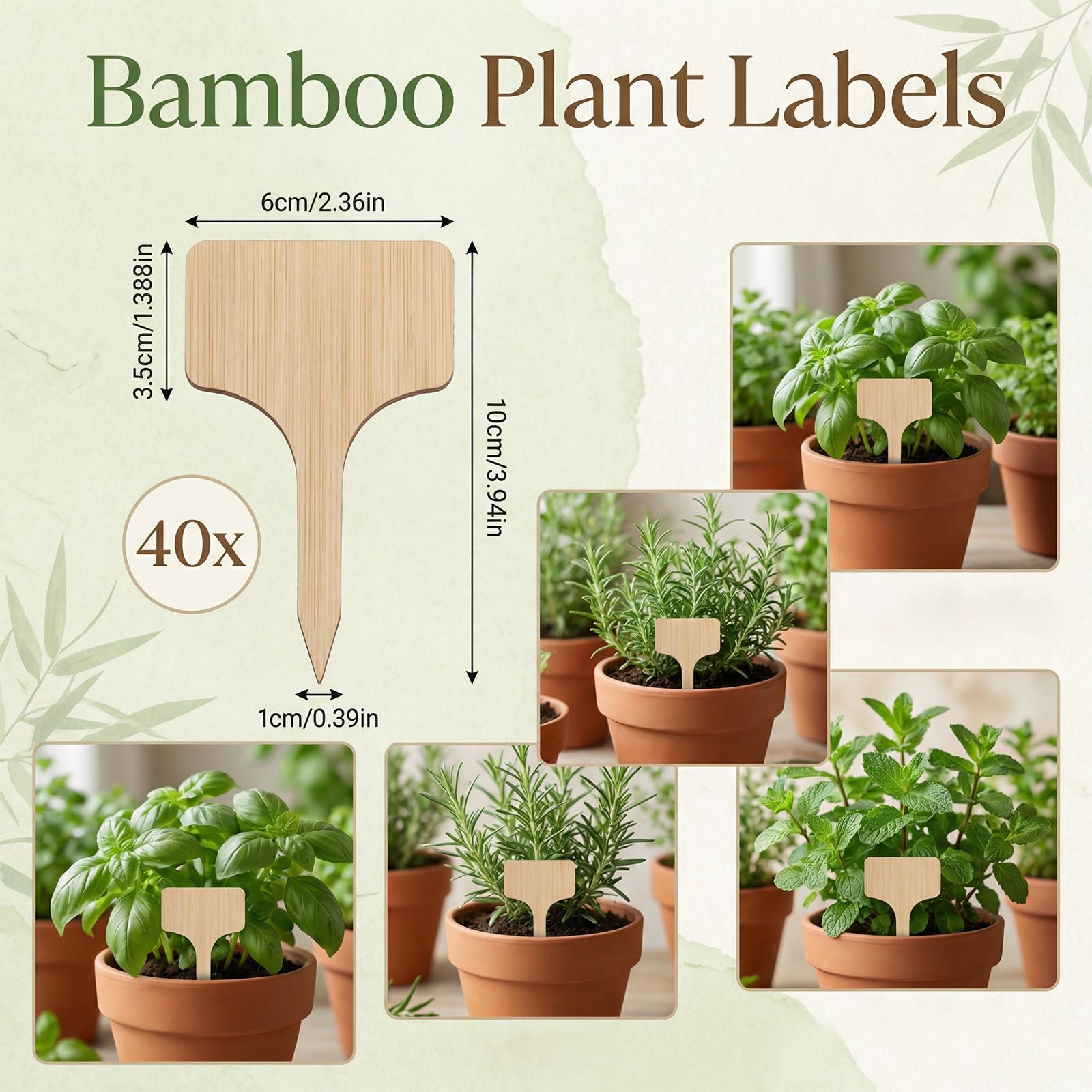 etiquetas plantas etiquetas jardin etiquetas plantas madera etiquetas para escribir etiquetas madera natural - set 40 piezas etiquetas resistentes duraderas lisas para huerto hierbas verduras