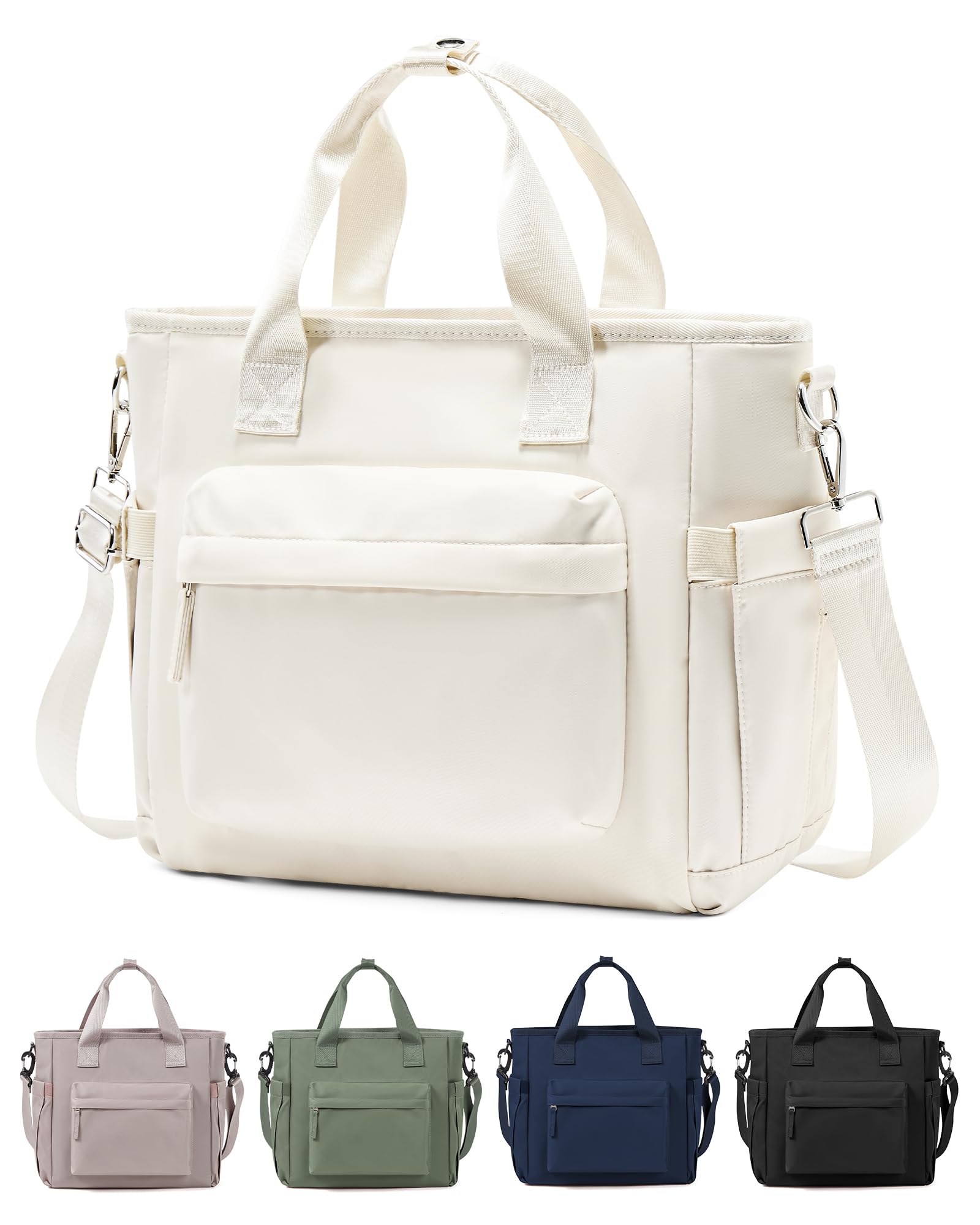 Lunch Bag Women,Large Adult Lunch Box for Women Men,Insulated Lunch Tote Bag For Work,Lunch Bags Loncheras Para Mujer With Shoulder Strap Water Bottle Holder Beige