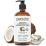 PURA D\'OR 16.9 Oz ORGANIC Fractionated Coconut Oil (GLASS BOTTLE) USDA Certified MCT Oil - Therapeutic, Lightweight Moisturizer - Hexane Free Carrier Oil For Essential Oils, Massage - Face, Hair, Body