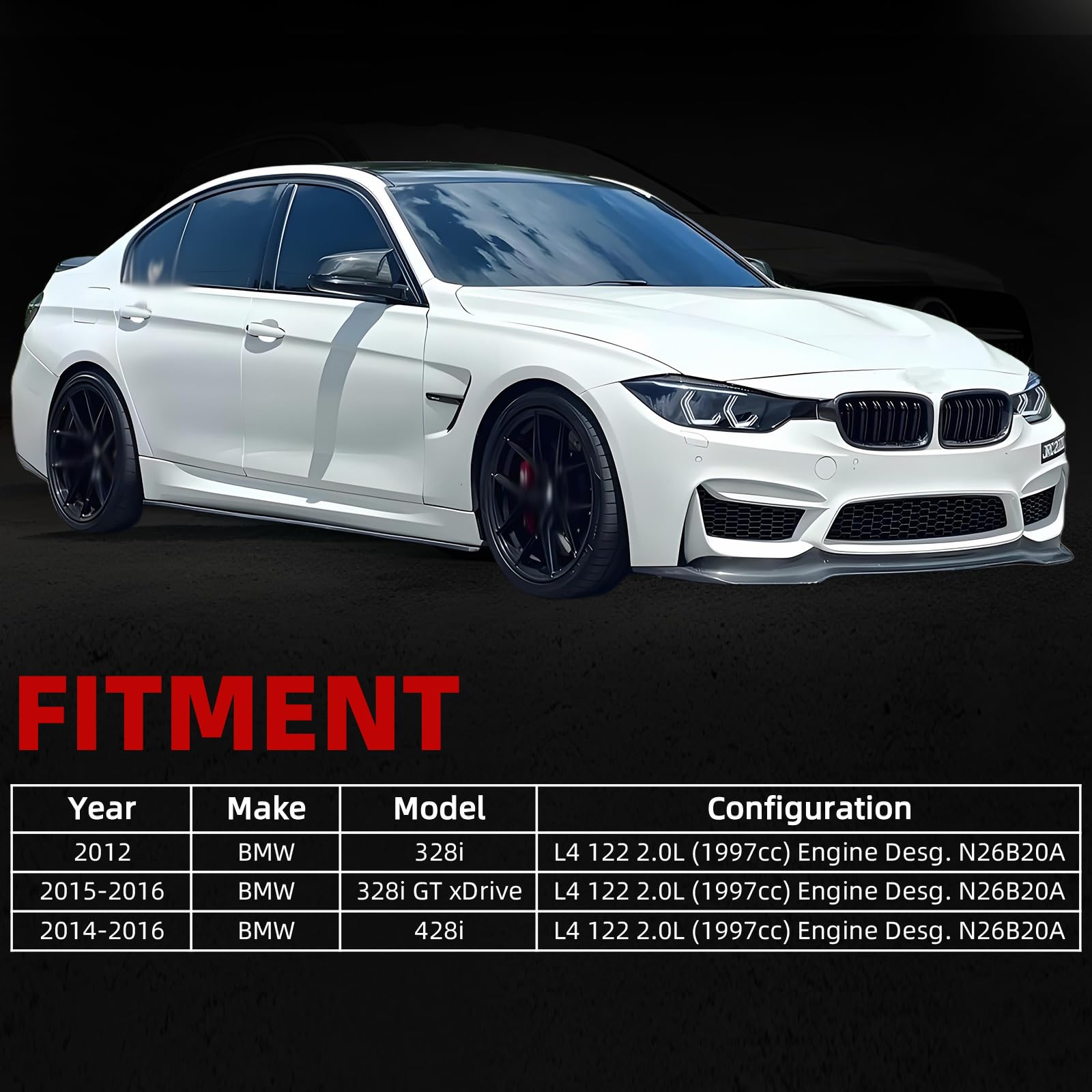 MITZONE Cubierta de válvula de motor N26 con kit de pernos de junta y tapón de aceite para BMW 2012-2016 328i 328i xDrive 228i xDrive 428i 428i xDrive 2.0L reemplazar # 11127633630 N26 SULEV