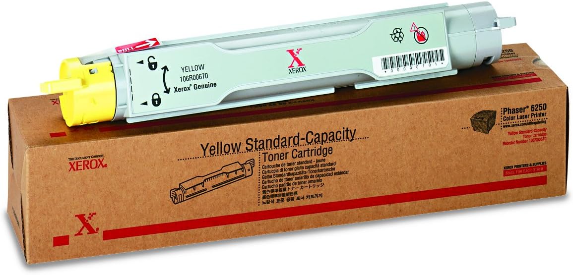 Xerox Phaser yellow 106R00670 106R670 laser toner cartridge standard capacity 6250 6250N 6250S