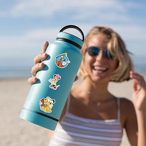 Miniatura 5 de Paquete de 100 calcomanías mixtas de dibujos animados, impermeables, de princesa, de vinilo, lindas calcomanías decorativas para botella de agua,