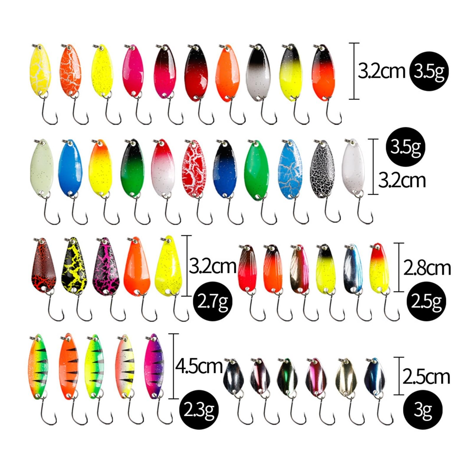 INEOUT Set di Esche da Pesca Esca da Pesca in Metallo for Lago Mare Carpa Spigola Wobbler Mini Spinner Trota Jig Scatola Rigida Kit Accessori