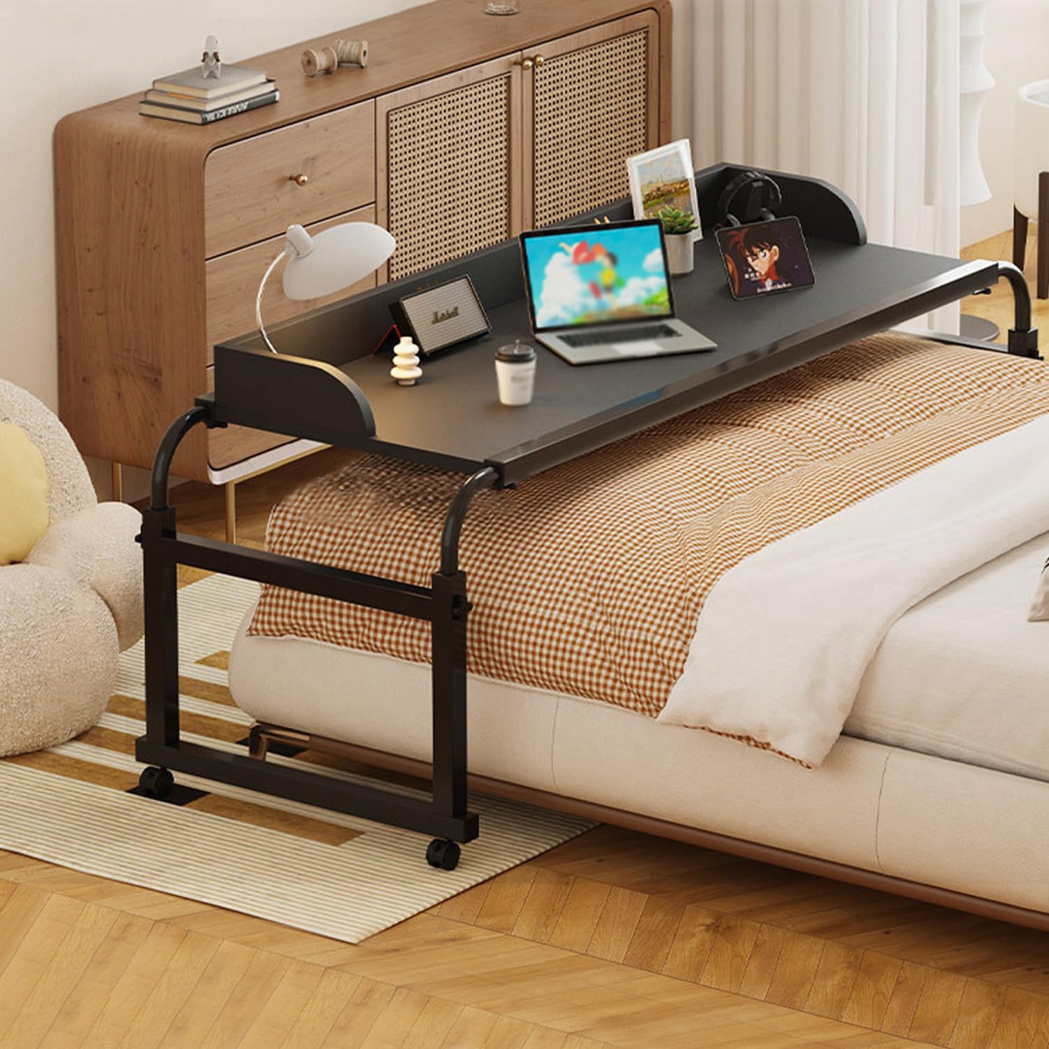 Table de lit pour personnes handicapées pliable pour faciliter les repas
