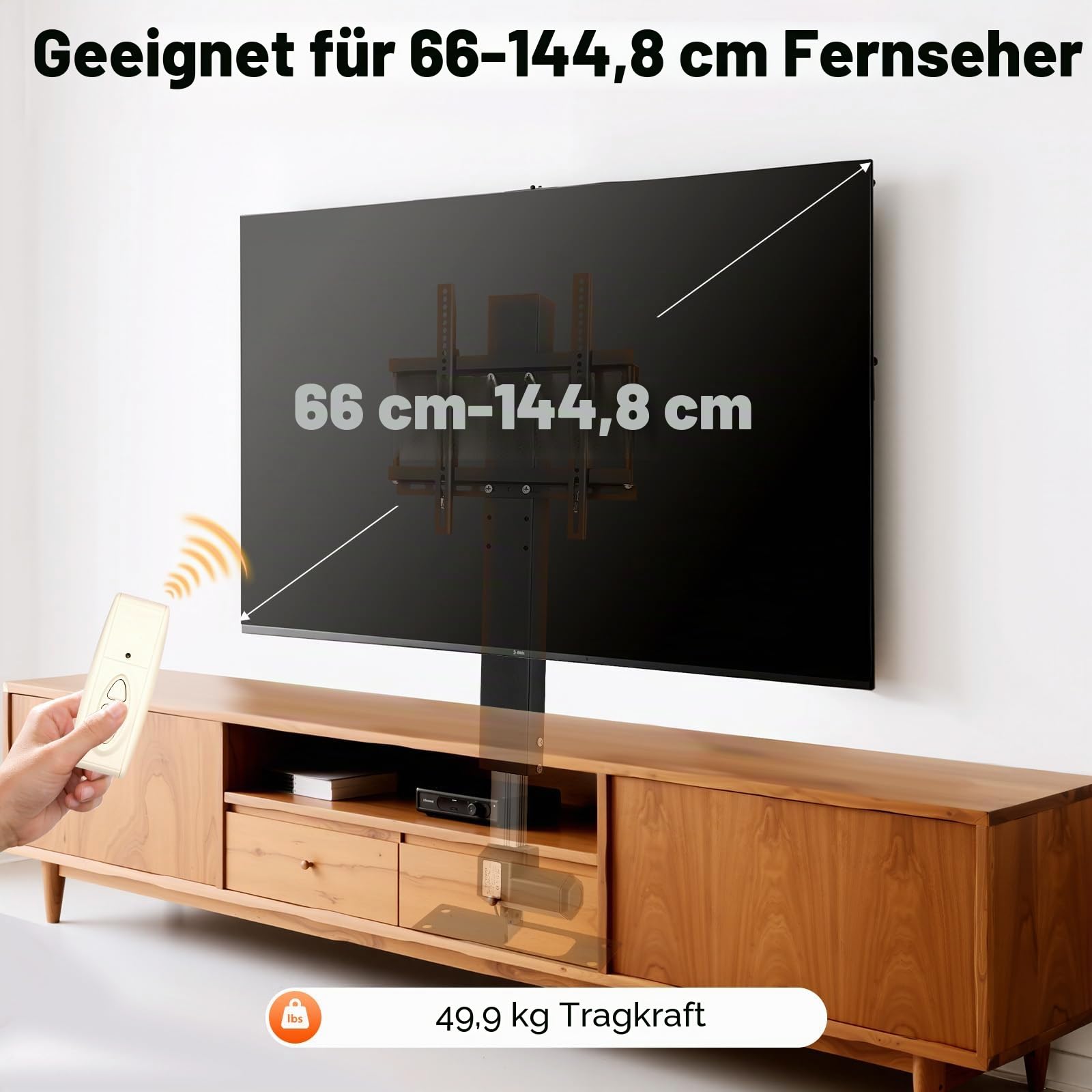 Motorisierter TV-Lift 220V Intelligente Steuerung TV-Ständer mit Fernbedienung, Höhenverstellbar Tischständer TV Lift Elektrisch für Die Meisten 26-57 Zoll Fernseher Plasma Verwendet Werden