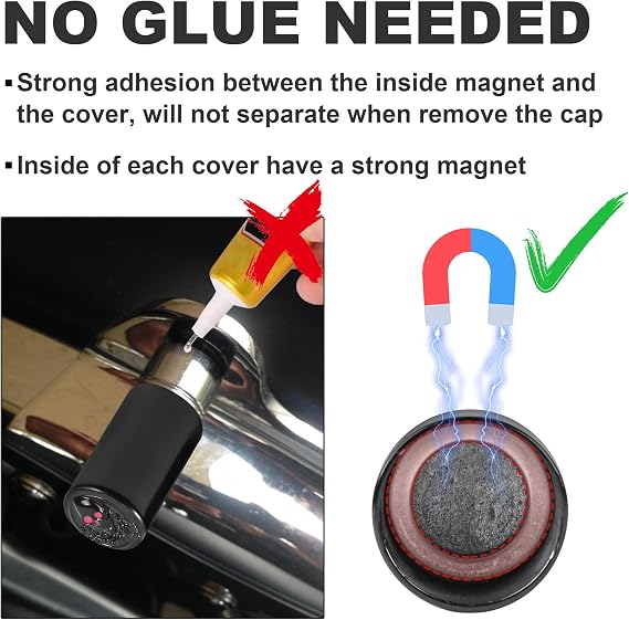 4 Point Docking Hardware Cover for Harley Touring Electra Glide Road King Road Glide Street Glide 2009-2025 | Detachable Docking Magnet Caps (Black)