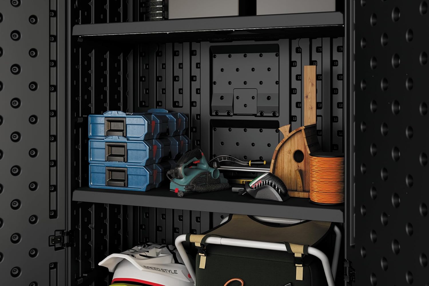 Suncast Mega Tall Garage Storage Cabinet Shelf, Compatible with Model BMC8000, Black