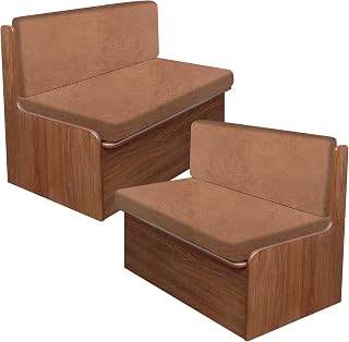 molasofa Leather Like RV Dinette Cushion Covers, RV Booth Seat Cover Stretchable Camper Cushion Couch Covers Washable Slipcovers for Camper Car Bench (2 Bench Cover & 2 Backrest Cover, Brown-New-04)