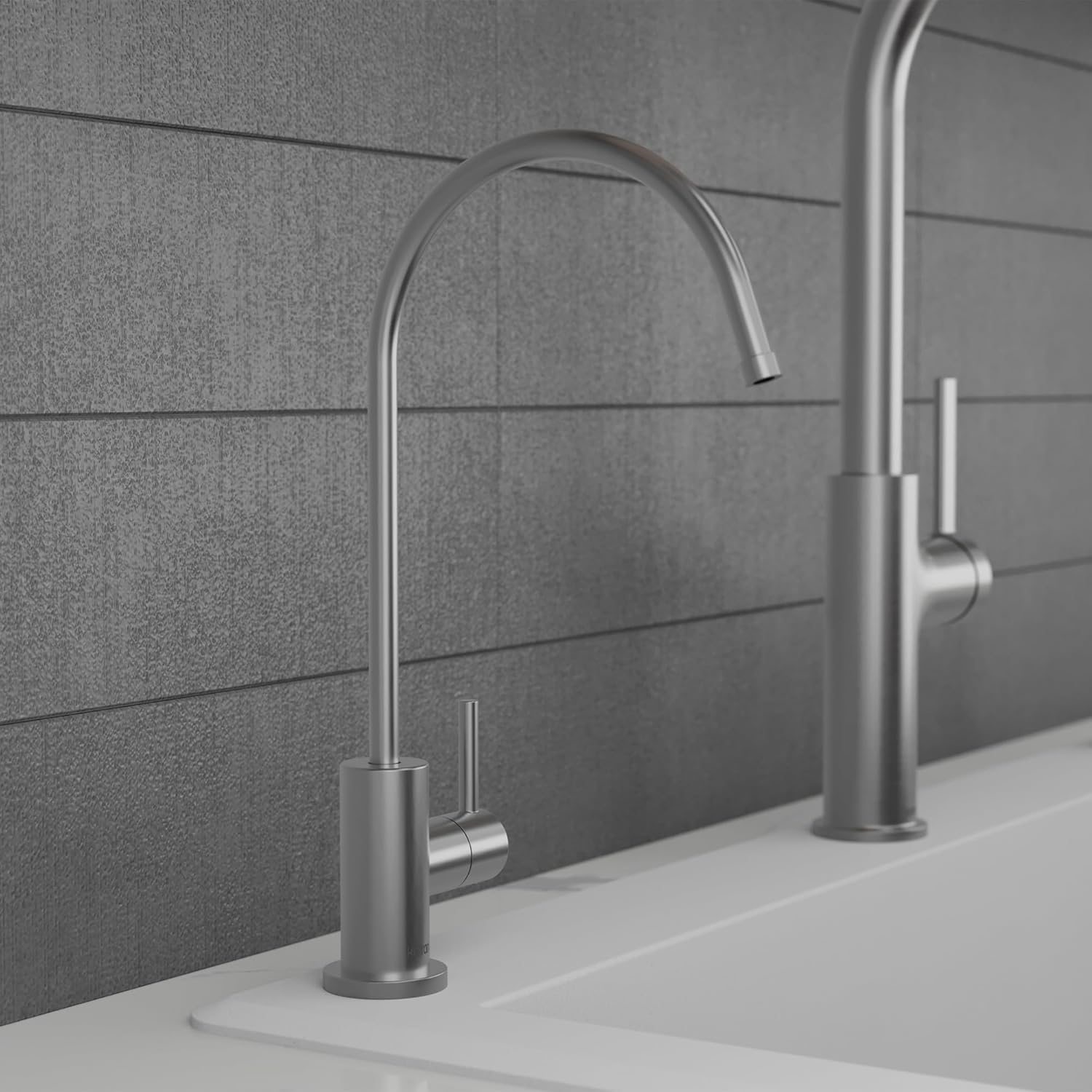 Karran Kestrel Spot-Free Stainless Steel Beverage Faucet 100% Lead-Free Brass, RO/Filtration System Ready, 360° High-Arc Spout, Fingerprint Resistant Finish, Compact Design