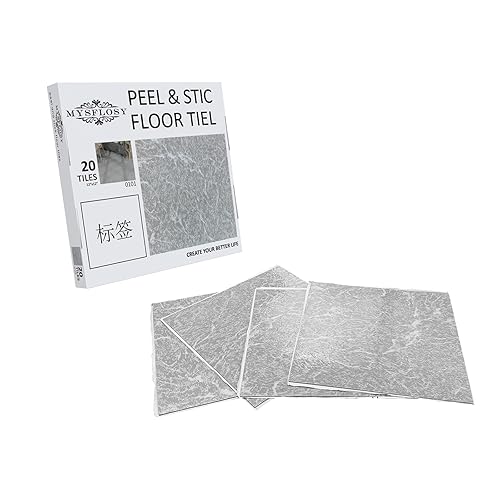 Miniatura 9 de Mysflosy Azulejos autoadhesivos de vinilo impermeable para despegar y pegar, 12 x 12 pulgadas, color cian chapoteo de piedra para cocina, baños y