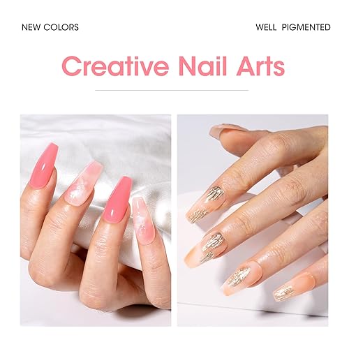 Miniatura 2 de Gellen Juego de esmaltes de uñas de gel color nude, juego de esmaltes de uñas de gel de 6 colores pastel, kit de esmalte de gel de gel para manicura