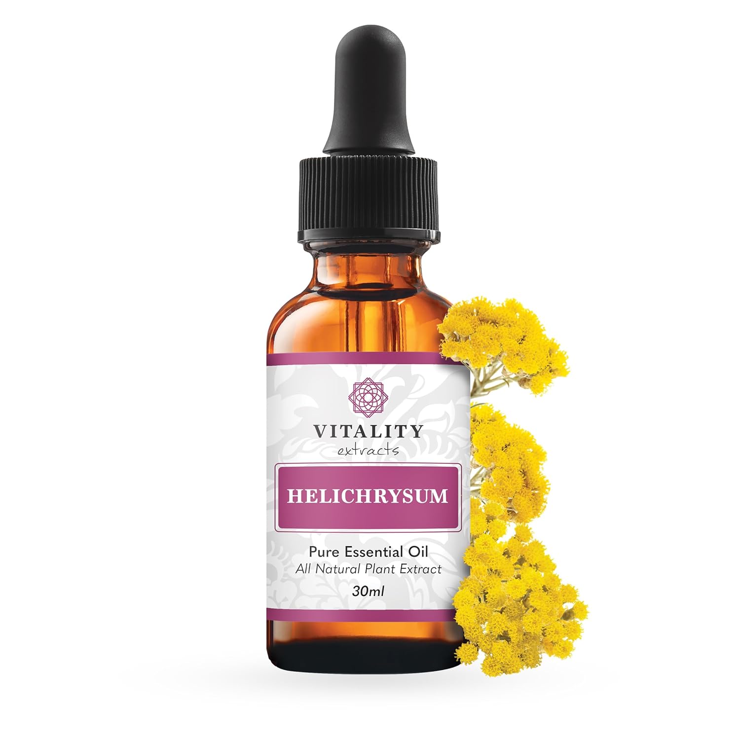 Vitality Extracts Helichrysum Essential Oil - 30ml Helichrysum Gymnocephalum Aromatherapy Skin Care Happy Stress Relief Aches Relief
