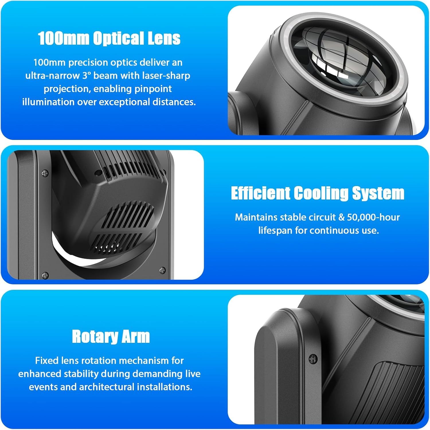 2 unités 150W Lyre LED Projecteur Éclairage DJ de Scène à Tête Mobile 18 Prismes Rotatifs 8 Gobos avec Modes DMX512 Maître-Esclave et Activation Sonore pour Fête de Mariage, Activités de L'auditorium