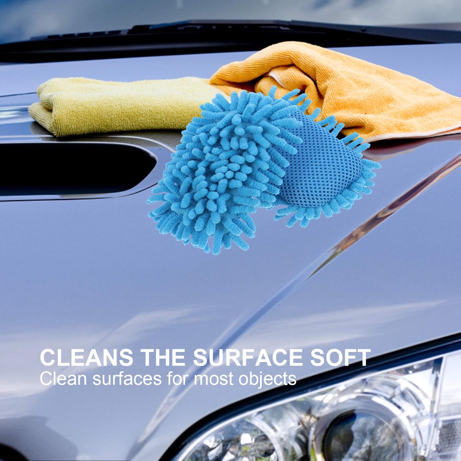 SEWACC Chenille Cleaning Sponge Set 2 Pack Foam Eraser for Blackboards and Whiteboards Ideal for School Use Blue Color 5 91 X 3 15 X 1 38 Inches