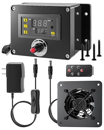 80mm Cabinet Cooling Fan Temperature Controlled 110V/220V Dual Voltage | 16dB Ultra Quiet Operation, Dual Ball Bearing Motor, IPX5 Water Resistant Design, 60000H Long Life Performance