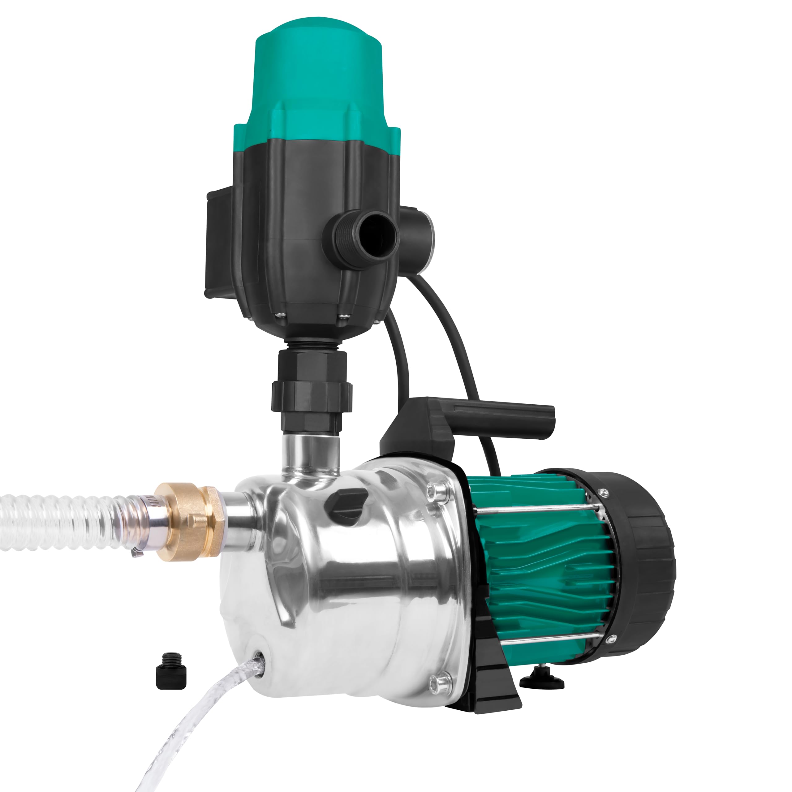 Vonroc Pompe à Eau Hydrophore 1000W 3500l/h 4,4bar Acier Inoxydable Réservoir 19L