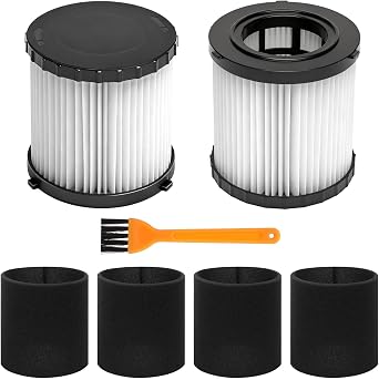 2 Pack DCV5801H Replacement Filter Compatible with DEWALT DCV580H, DCV581H 20V MAX Wet Dry Vacuum, with 4 Foam Sleeve Filters & 1 Brush, Washable and Reusable