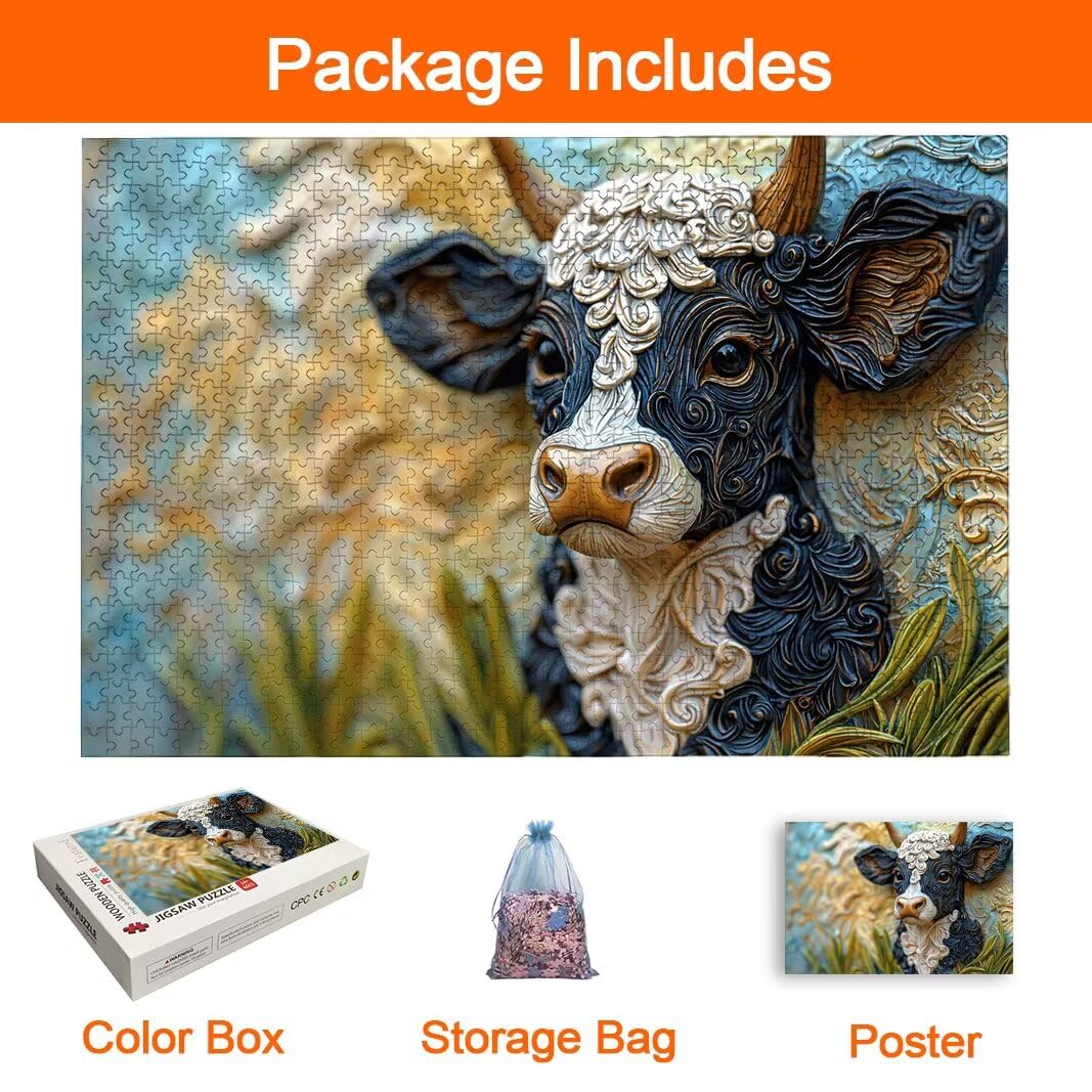 Puzzle Mucca, Puzzle 2000 Pezzi Adulti per Decor, Regalo Donna/Uomo -8698