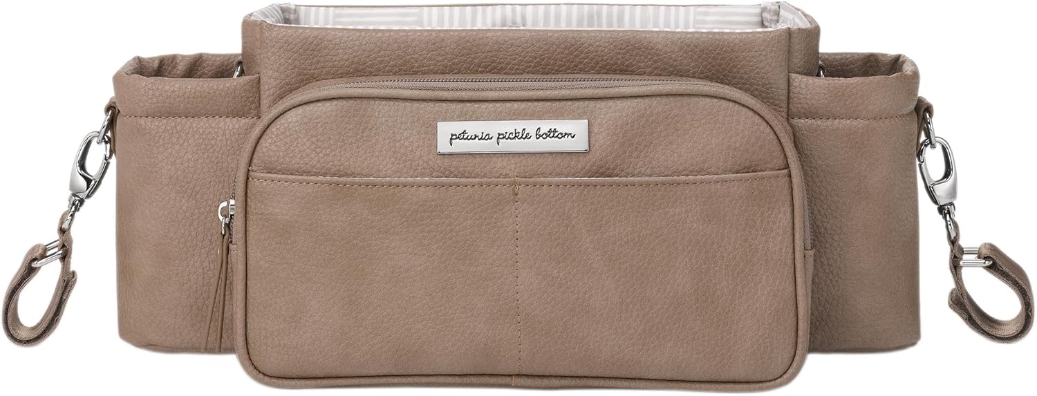 Petunia Pickle Bottom Wander Stroller Caddy Deluxe, Perfect for Organization, Multiple Carry Positions, Fits Most Strollers, Mink