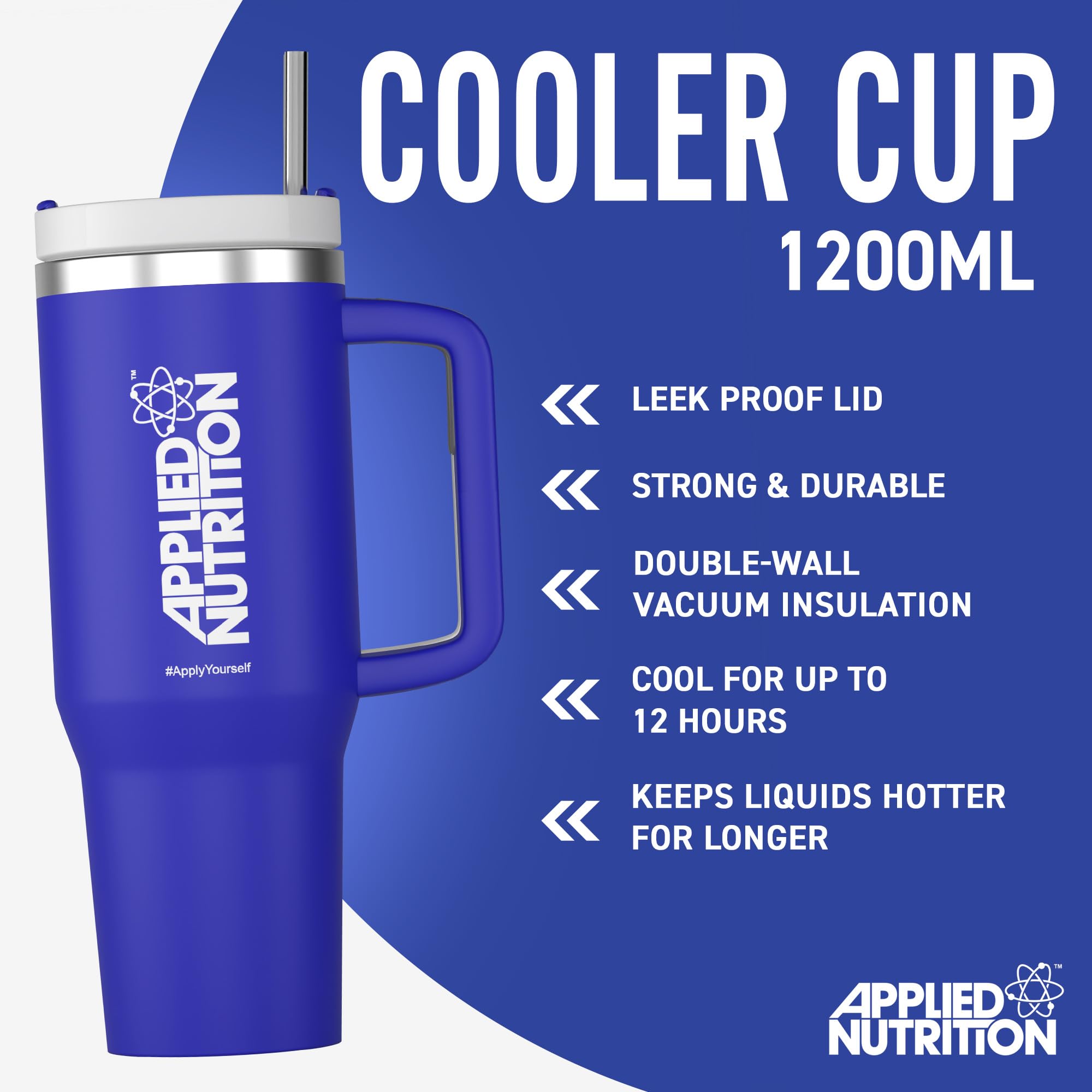 Applied Nutrition Title Cooler Tumbler Cup, High-Efficiency Insulation, Best Beverage Retention, Ultimate Convenience - Image 2