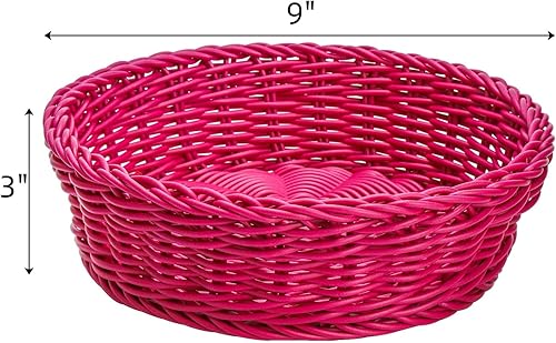 Miniatura 2 de AVLA Paquete de 4 cestas de pan tejidas, cuencos de almacenamiento de frutas de ratán de imitación, cesta apilable tejida a mano, juego de cestas