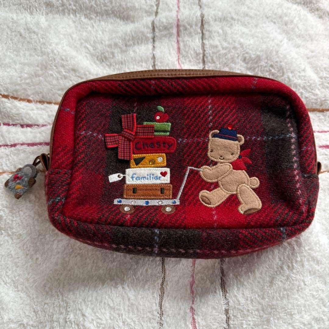 Familiarファミリア×チェスティ　コラボ デニムバッグ&ポーチ chesty familiarコラボポーチ Familiarファミリア×チェスティ コラボ