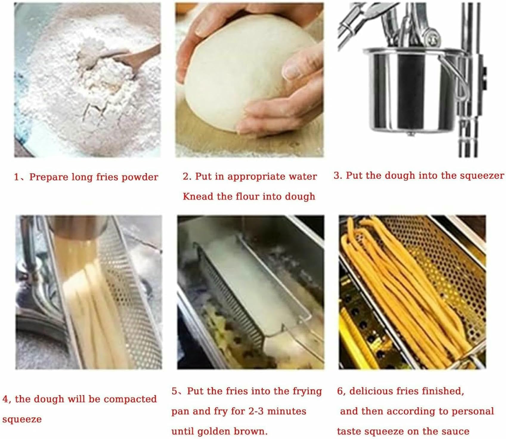 Presse-pommes de terre pour food truck et cuisine, manuel pour frites longues et purée de pommes de terre avec mécanisme extractible, 30 cm