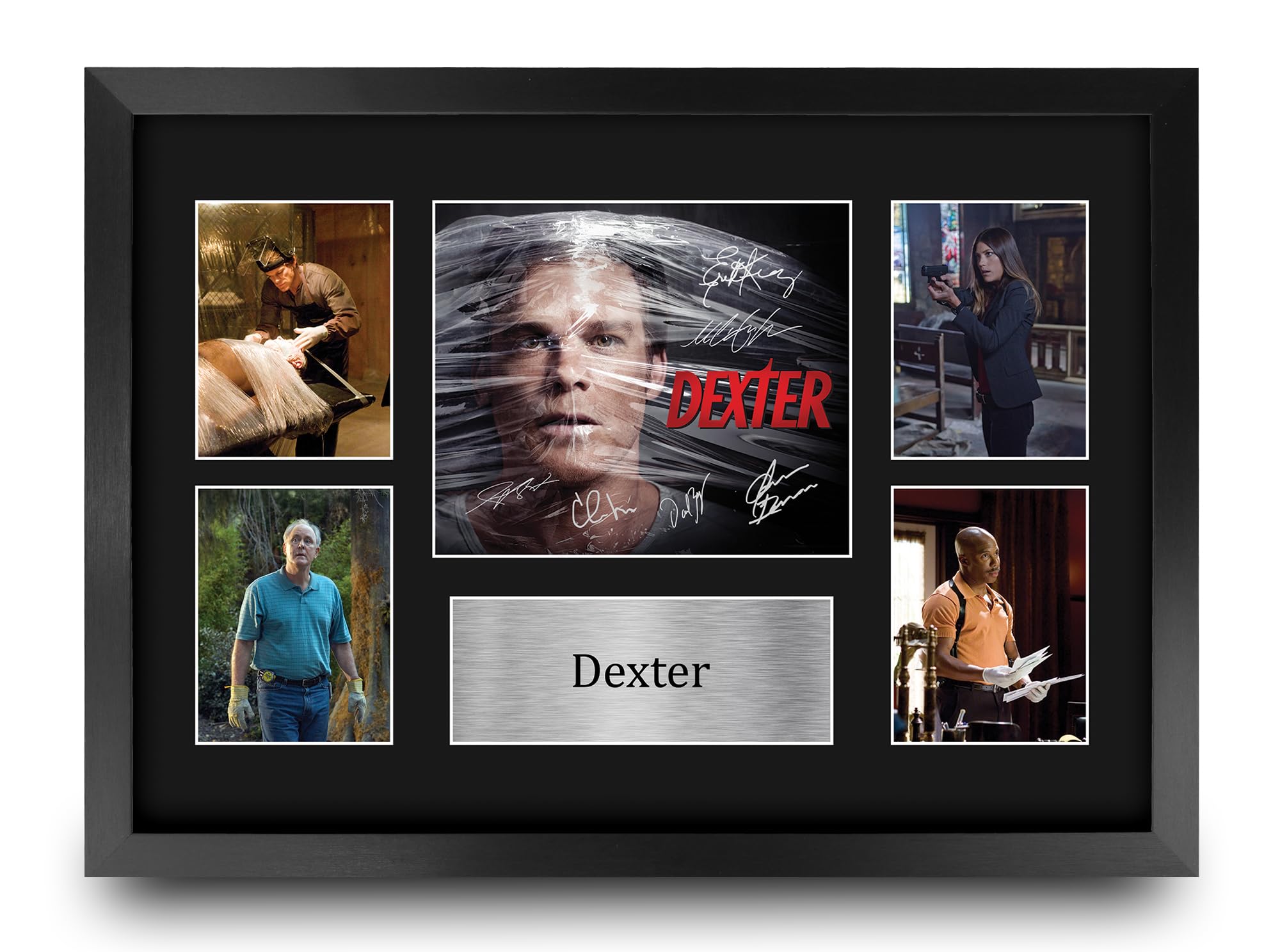 HWC Trading Dexter Gifts Printed Signed Autograph Presentation Photo Montage Display for TV Show Fans - A3 Framed