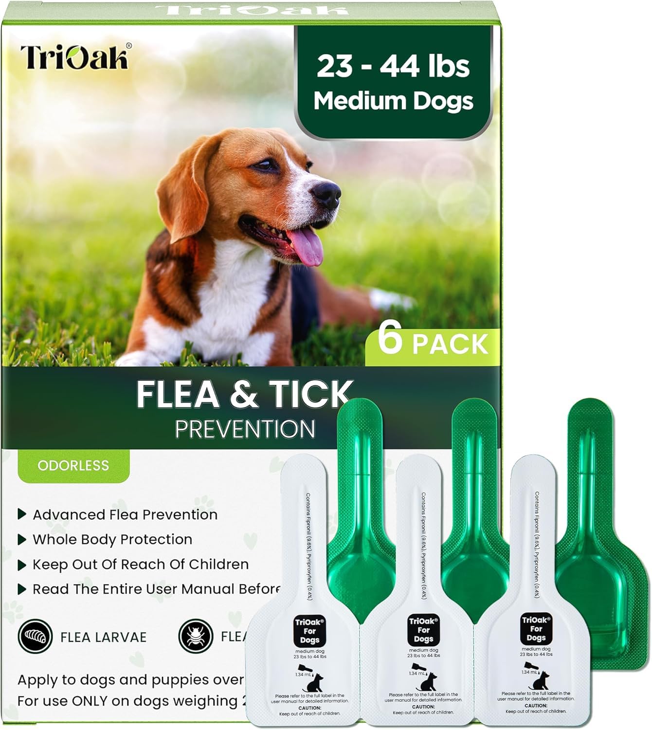 TriOak Flea and Tick Treatment and Prevention for Medium Dogs