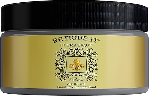 Retique It Pintura a base de tiza todo en uno Ultratique para muebles y gabinetes, 8 onzas líquidas (paquete de 1), color 06 Greystone