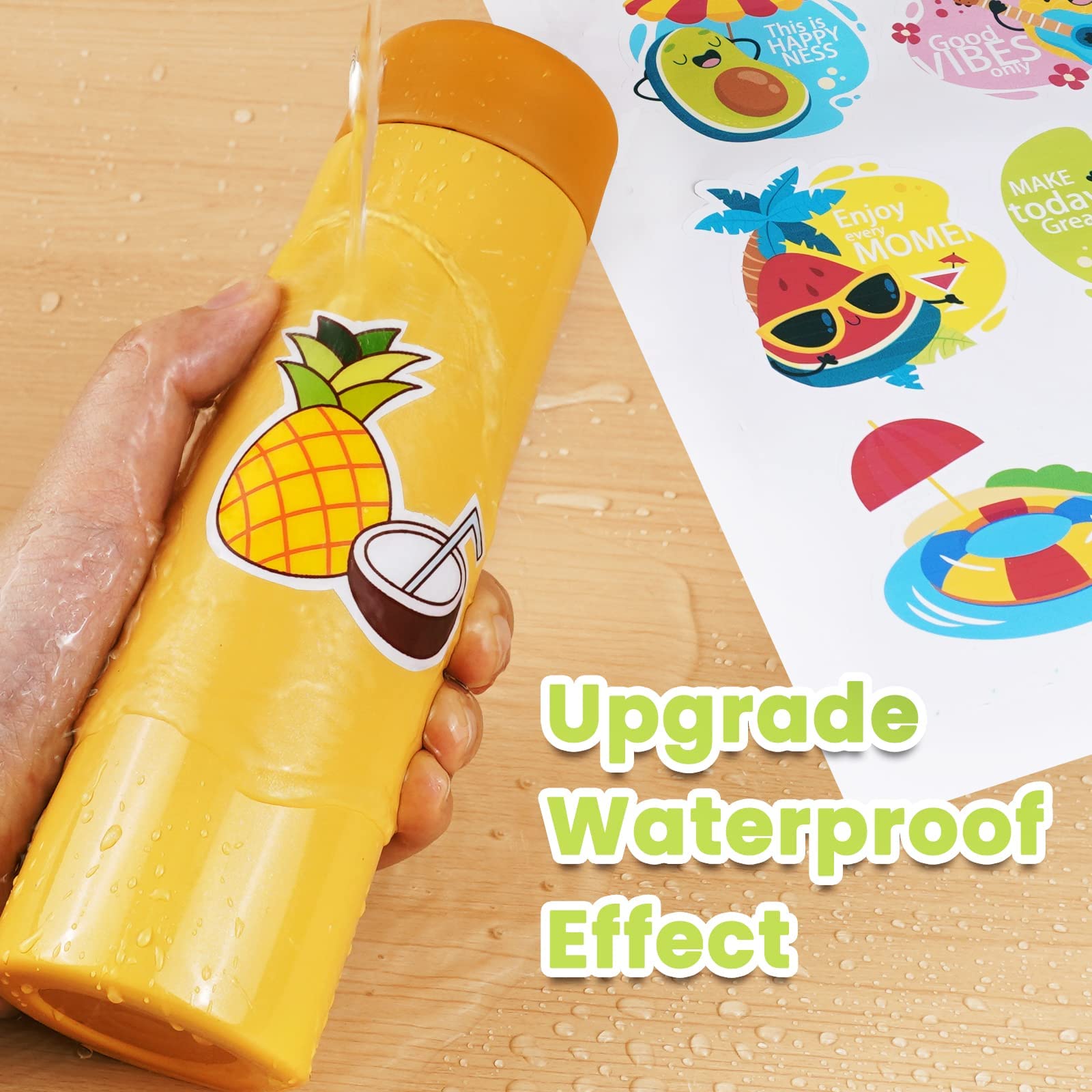 Papel adhesivo de vinilo imprimible para impresora de inyección de tinta, 100 hojas, color blanco mate, impermeable, 8.5 x 11 pulgadas