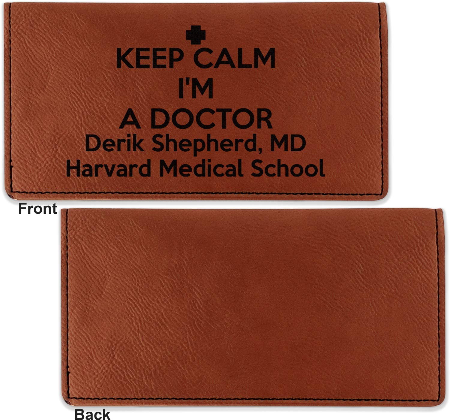 YouCustomizeIt Personalized Medical Doctor Leatherette Checkbook Holder - Single Sided