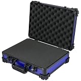 HMF 15502-05 Walizka transportowa z pianką rastrową, walizka uniwersalna, 39 x 29 x 12 cm, niebieska