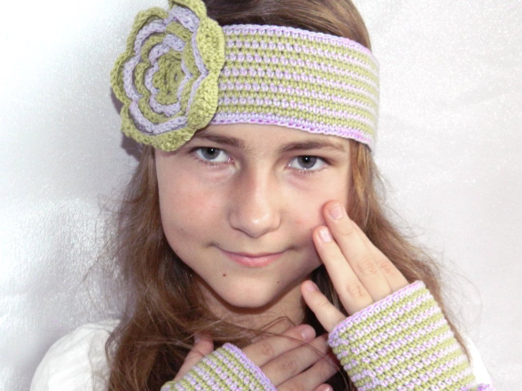 Crochet Headband Croceted flower headband Flower hairband