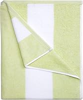 Vista 1 de Toalla de playa de algodón de gran tamaño - Toalla de piscina grande de 70 x 35 pulgadas, toalla de cabana de natación de secado rápido a rayas