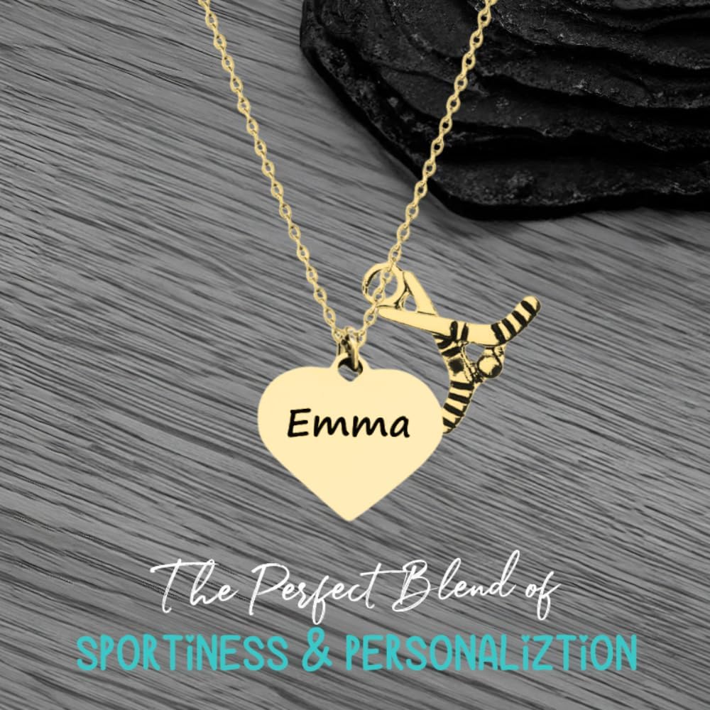 Personalized Hockey Necklace with Engraved Charm, Hockey Jewelry, Hockey Gifts, Ice Hockey Charm Necklace, for Girl Hockey Players & Hockey Moms - Image 4