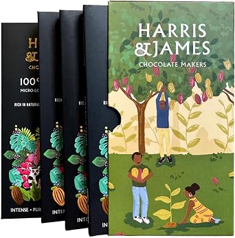 Harris & James 100% Cacao Chocolate Bars. Made From Madagascan Cacao, Naturally Rich In Flavonoids & Antioxidants. Bean To Bar Chocolate Suitable For Vegans.